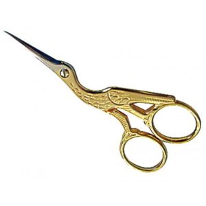 TIJERA MADEIRA DORADA DE CIGUEÑA (9CM/3,5")